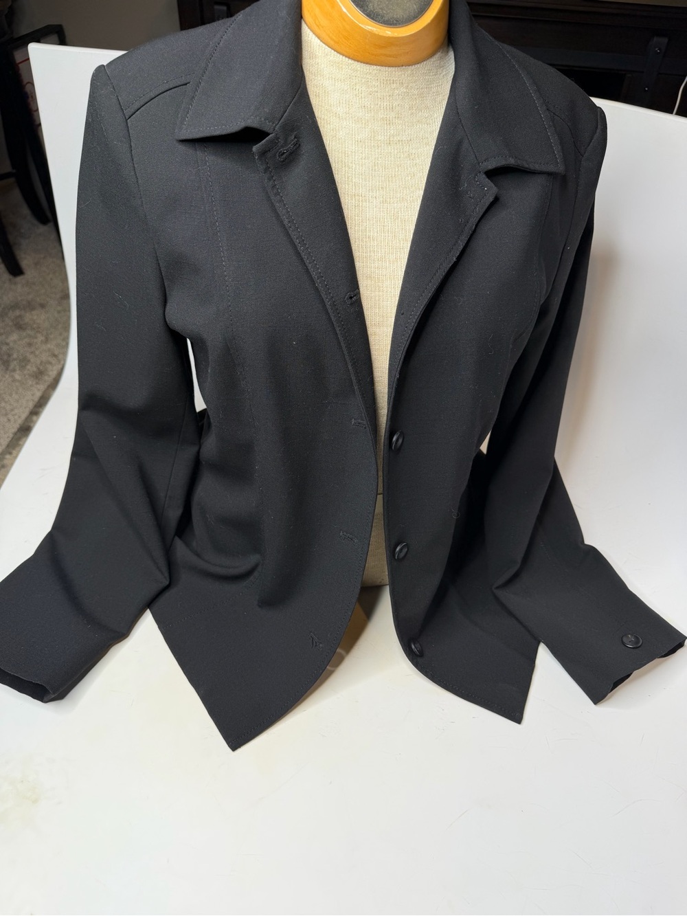 Rafaella Black Notch-Collar Lightweight Blazer